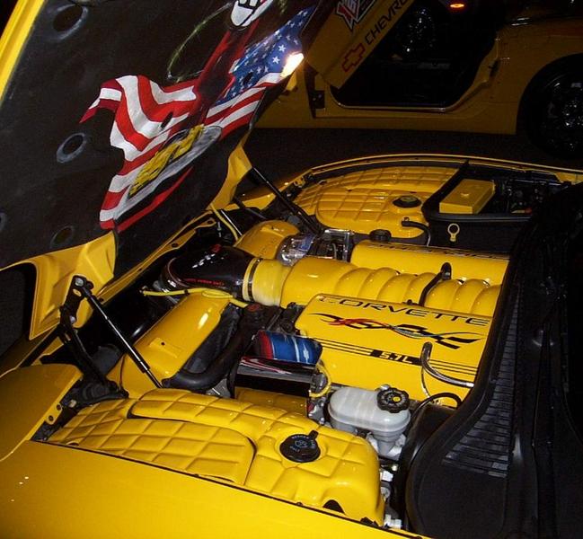 yellow corvette engineJPG Date 04 16 2005