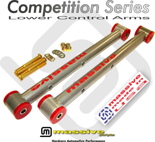 Massive A G Lower Control Arms Street w Sway Silver 